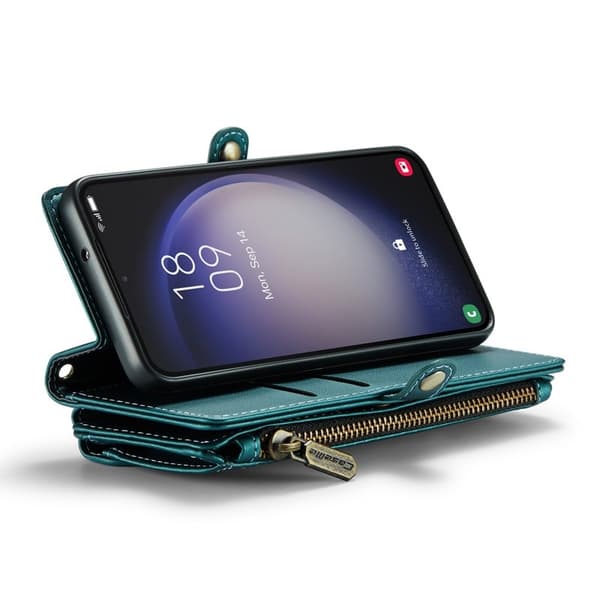 CASEME Plånboksfodral Konstläder för Samsung Galaxy S23+ - Grön