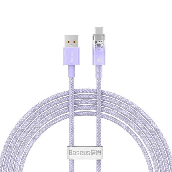Baseus USB-A Till USB-C Kabel 2m 100W - Lila