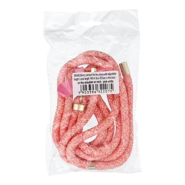 Swing (8mm) Mobilrem Vedhæng Justerbar Længde - Lyserød Rosa