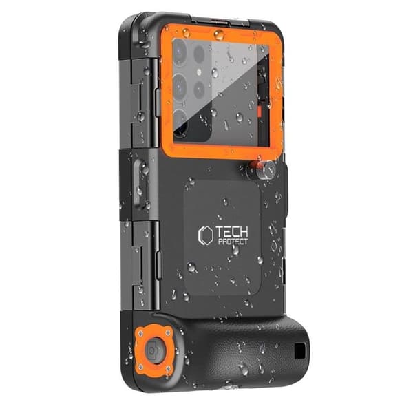 Tech-Protect Universal Vandtætte Mobiltasker Dykning - Sort/Orange Svart
