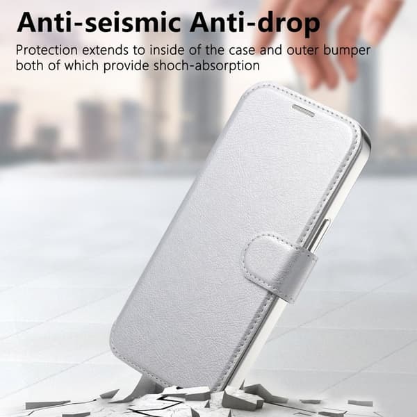 CASENEO Mobilskal till iPhone 16 Plus TPU Inre - Äkta läder - Silver