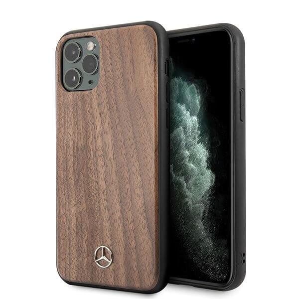 Mercedes Cover Cover iPhone 11 Pro Max Cover Wood Line Walnut Brown Brown