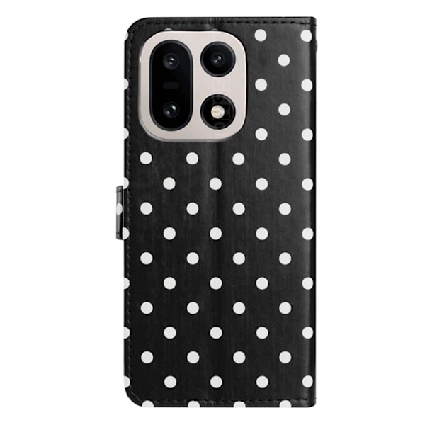 OnePlus 15 5G Plånboksfodral Polka Dot Pattern Konstläder Svart
