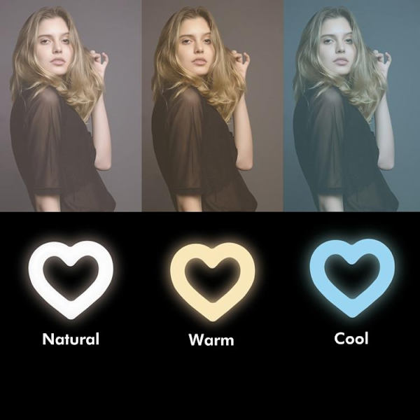 LOGILINK Ring light Hjärtform RGB med bordsstativ