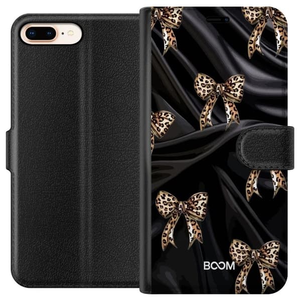 Apple iPhone 8 Plus Pung Taske med Leopard Sløjfe