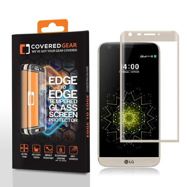 CoveredGear Edge to Edge hærdet glas til LG G5 - Guld