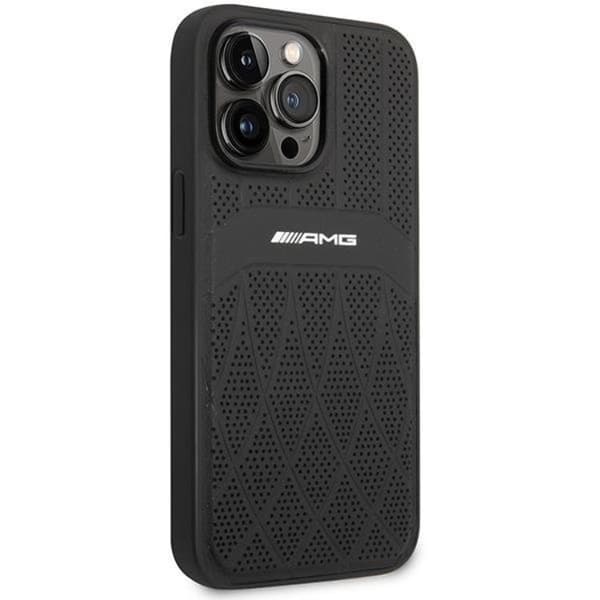 AMG Mobilskal till iPhone 14 Pro Magsafe Läder Curved Lines Black