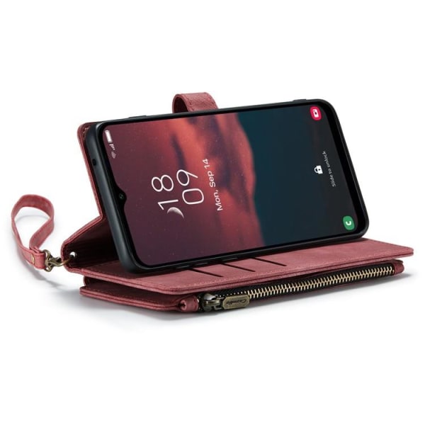 CASEME Galaxy A24 4G lompakkokotelo C30 Zipper - Punainen