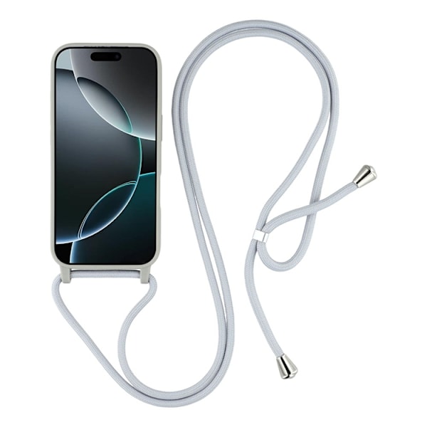 Mobilskal till iPhone 17 Pro TPU Shockproof med Lanyard - Grå Grå