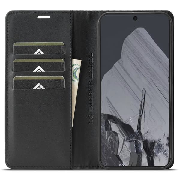 LC.IMEEKE Google Pixel 9 Pro XL Plånboksfodral Konstläder - Svart