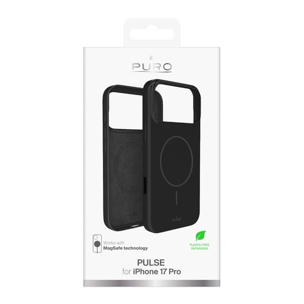 Puro Mobilskal till iPhone 17 Pro Magsafe Polycarbonate Pulse - Svart Svart