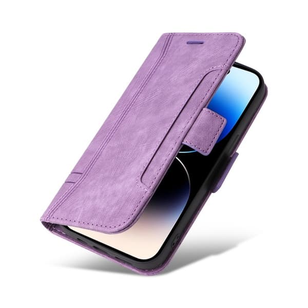 BETOPNICE 001 iPhone 15 Pro Max Plånboksfodral Shockproof Konstläder - Lila