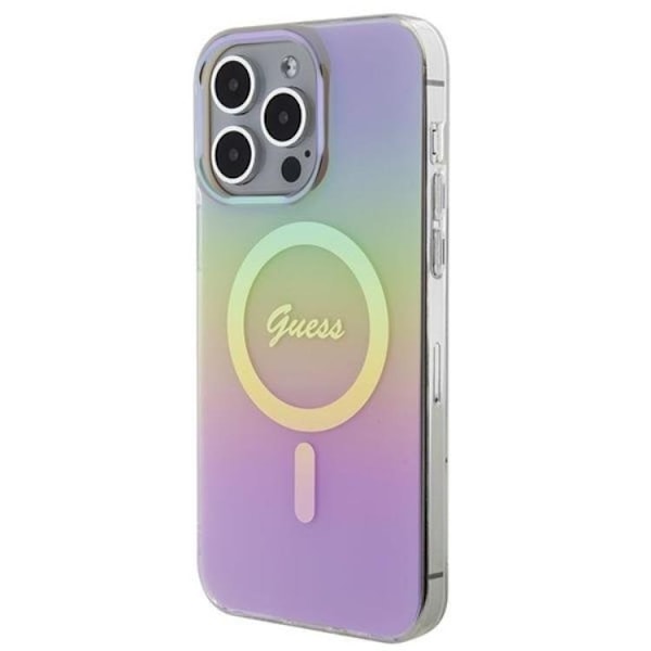Guess iPhone 15 Pro Mobilskal Magsafe IML Iridescent - Rosa