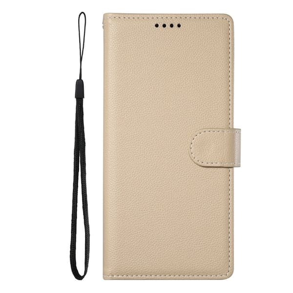 LITCHI Samsung Galaxy S26 Edge Plånboksfodral Konstläder - Aprikos