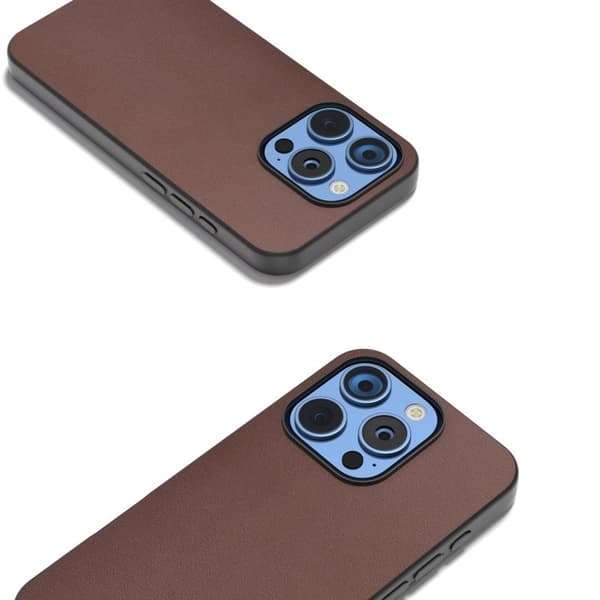 ABEEL Mobilskal till iPhone 16 Pro Max Äkta Läder + PC + TPU - Brun