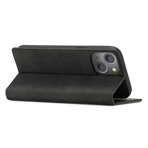 LC.IMEEKE iPhone 15 Plus Plånboksfodral Konstläder- Svart