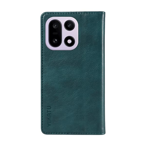 YIKATU OnePlus 15 Plånboksfodral Litchi Closure Konstläder Blå