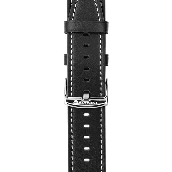 Forcell Galaxy Watch 22mm Armbånd Øko Læder - Sort Svart
