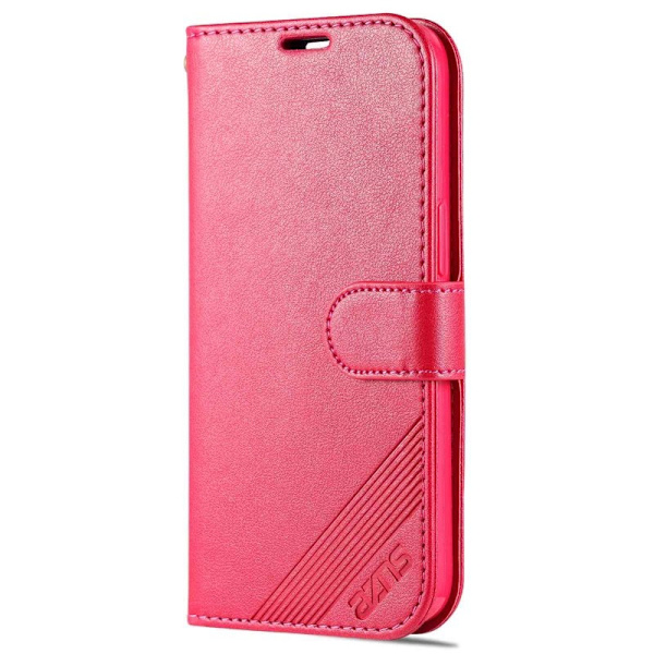 AZNS iPhone 14 Plus Plånboksfodral i Konstläder - Röd