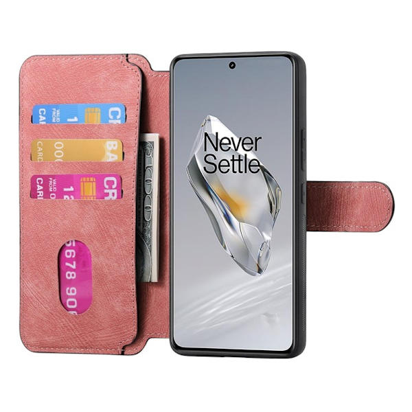 CASENEO OnePlus 12 5G Plånboksfodral - Avtagbart Konstläder- Rosa
