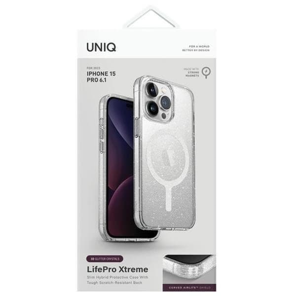 UNIQ Mobilskal till iPhone 15 Pro Max Magsafe LifePro Xtreme - Tinsel Lucent