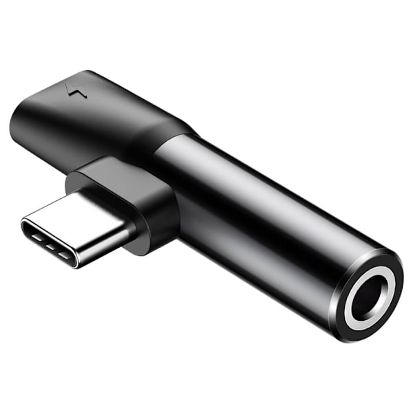 Baseus Converter L41 Adapter USB-C - USB-C 3,5 mm Svart Svart