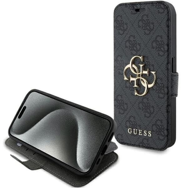 Guess iPhone 15 Pro Punge Etui Metal Logo - Grå Grå