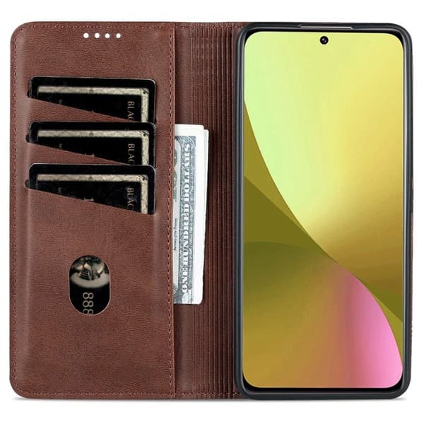AZNS Xiaomi 12 Lite 5G Plånboksfodral Konstläder - Brun