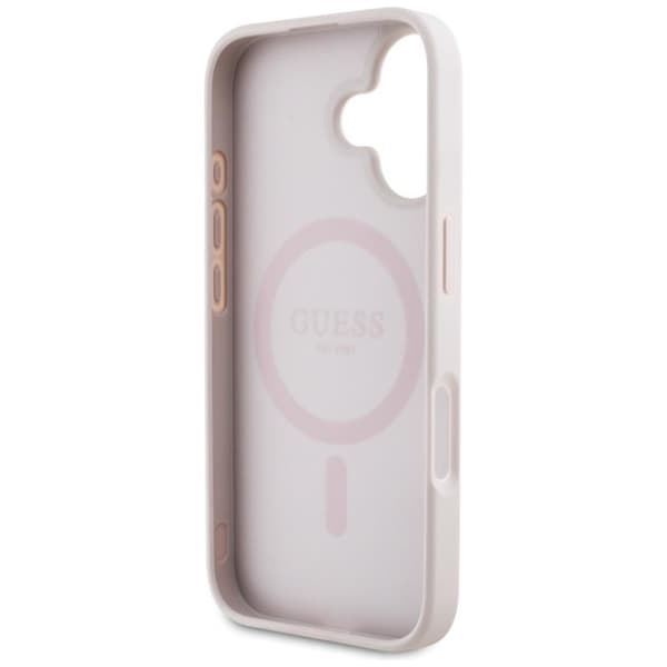 Guess telefontaske til iPhone 16 MagSafe 4G Circle - Lyserød Rosa
