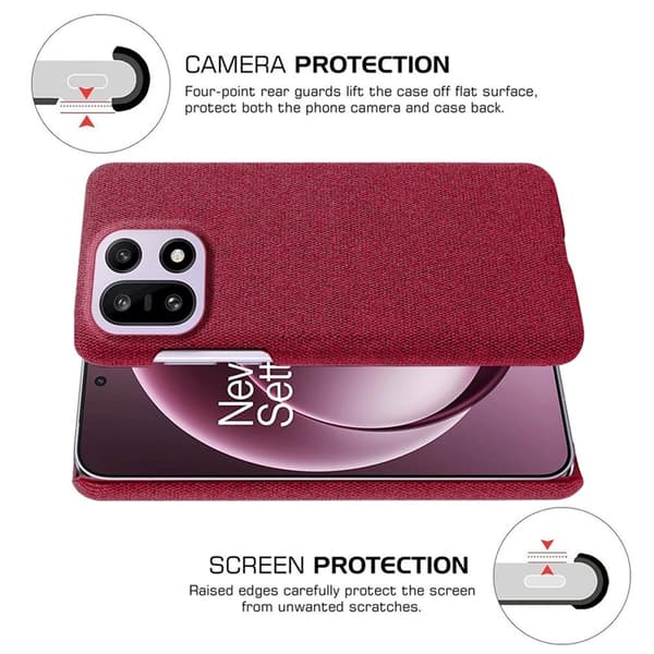Mobilskal till OnePlus 15 5G Cloth Texture Anti-Scratch Röd