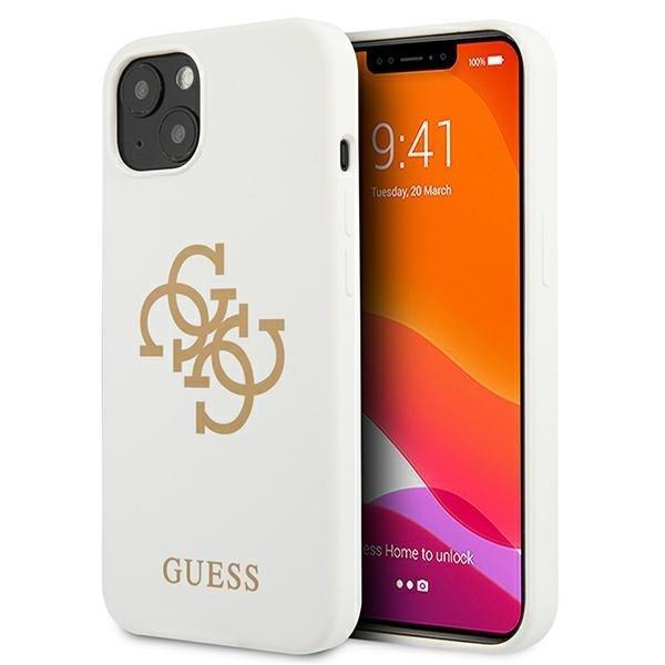 Guess Silicone 4G Logo Cover iPhone 13 mini - valkoinen White