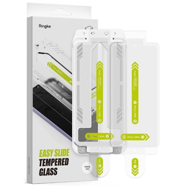 [2-Pack] Ringke Galaxy S24 Härdat glas Skärmskydd Easy Slide