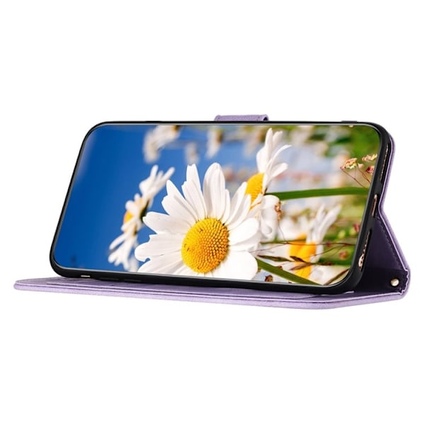 iPhone 15 Pro Max Plånboksfodral Flower Pattern - Ljuslila