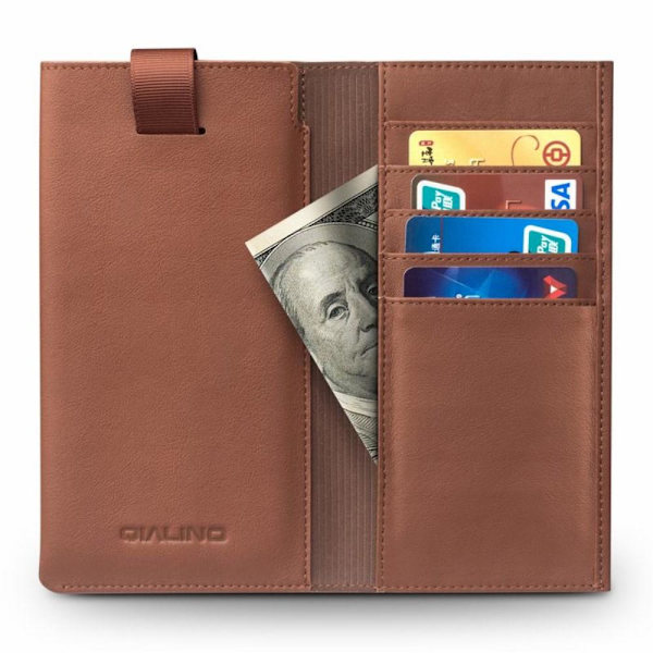 Universal Pouch Wallet i äkta läder - Brun (M) Brun