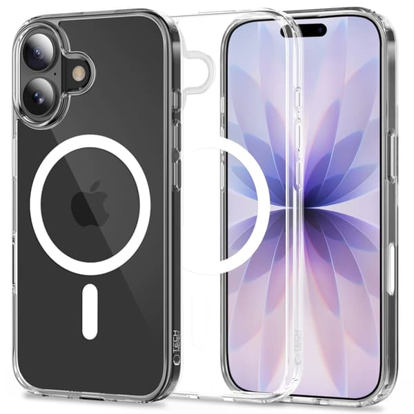 Tech-Protect Telefontaske til iPhone 17 Magsafe Flexair Hybrid - Klar Transparent