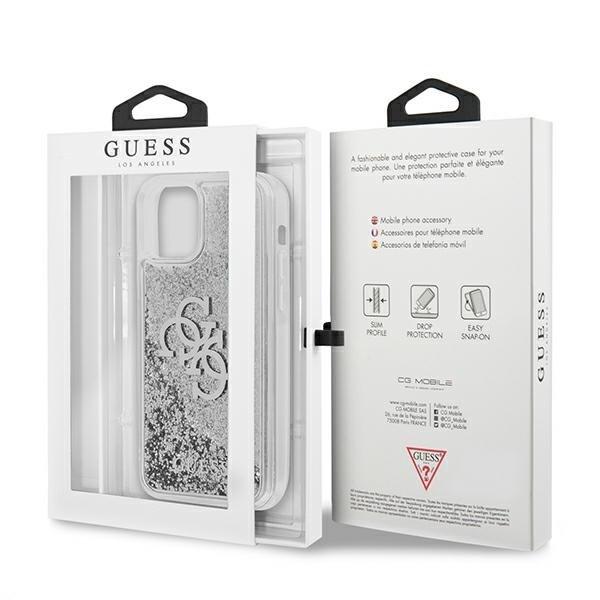 Guess iPhone 12 Pro Max Cover Liquid Glitter - Sølv Silver