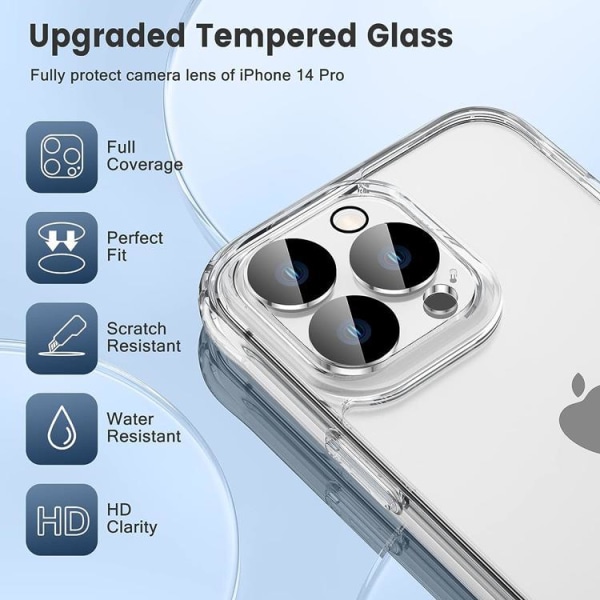 [3in1] BOOM iPhone 14 Pro Max Skal, Härdat Glas, Kameralinsskydd