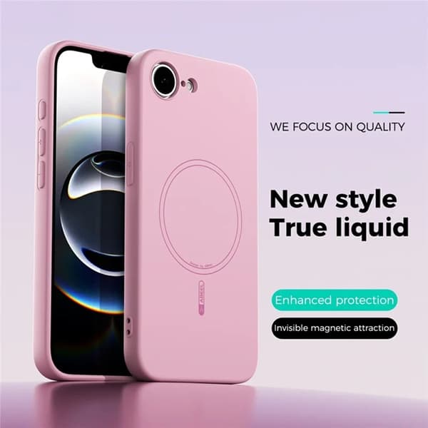 ABEEL Mobilskal till iPhone 16e Magsafe Liquid Silikon - Rosa Rosa