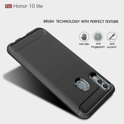 Carbon Flexicase Cover til Huawei P Smart (2019) / Honor 10 Lite Black