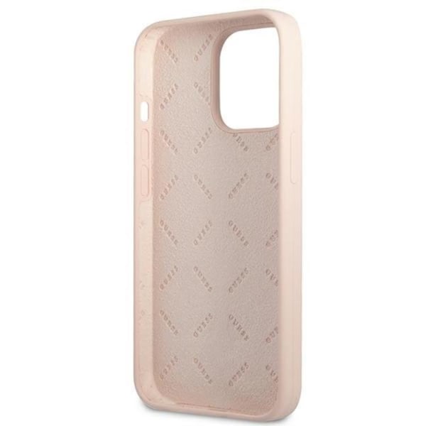 Guess iPhone 13 Pro Max Skal Silicone Triangle - Rosa Rosa