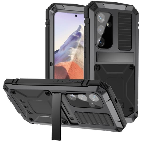 R-JUST Mobilskal till Galaxy S24 Kickstand Shockproof Svart