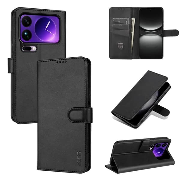 AZNS Xiaomi 17 Pro Max Plånboksfodral Konstläder - Svart
