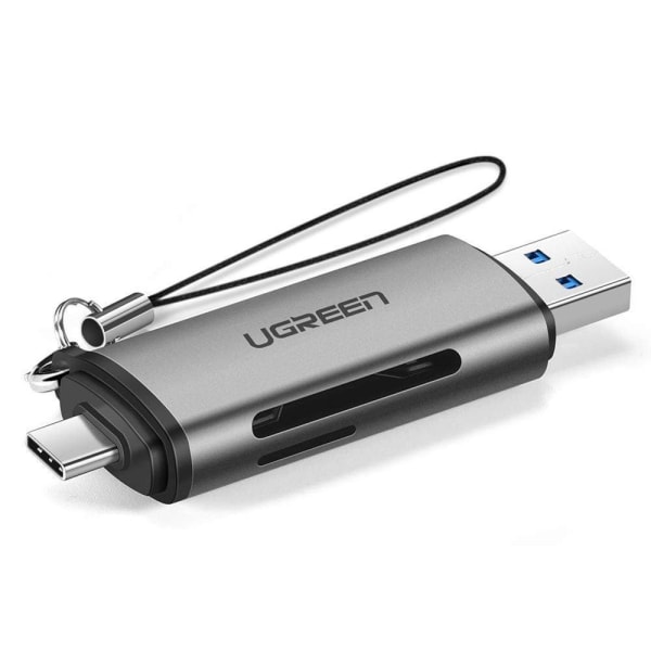 UGrøn USB Type C / USB 3.0 SD / micro SD kortlæser Grå Grey