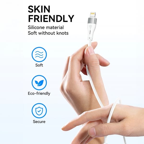 Wozinsky USB-C till Lightning kabel PD 27W 1m - Vit Vit