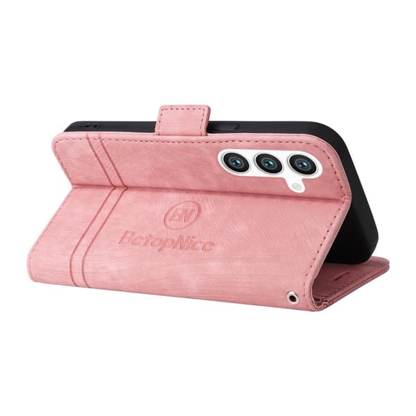 BETOPNICE 001 för Samsung Galaxy S24+ Plånboksfodral Konstläder - Rosa