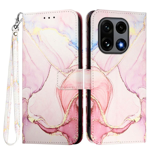 OnePlus 15 Plånboksfodral Marble Pattern Konstläder Roséguld