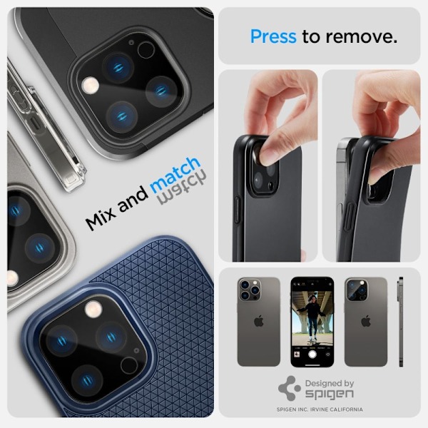 Spigen [2-PACK] iPhone 14 Pro/14 Pro Max Kameralinsskydd i Härdat Glas