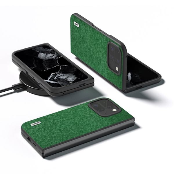 ABEEL Google Pixel 9 Pro Plånboksfodral Äkta Läder Grön