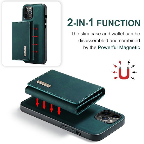 DG.MING M1 Series Magnet Wallet Mobilskal iPhone 13 mini - Grön