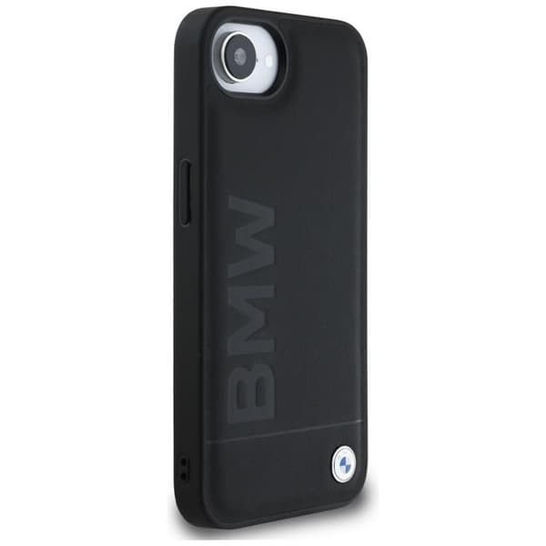 BMW telefontaske til iPhone 16e Hot Stamp Læder - Sort Svart